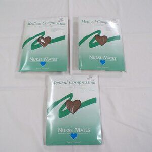 NURSE MATE MEDICAL COMPRESSION PANTYHOSE 3 PAIR NUDE (SIZE EE)